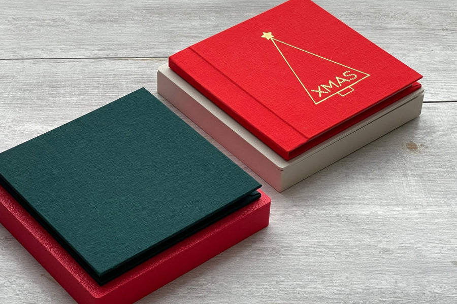 Kerstdoosje voor mini albums - Yellow Rebel