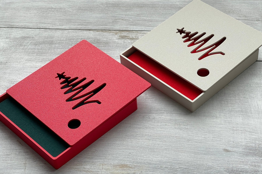Kerstdoosje voor mini albums - Yellow Rebel
